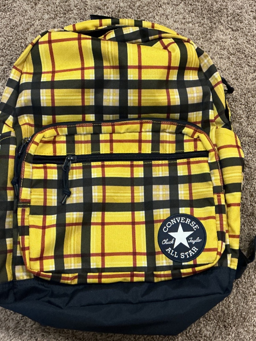 Converse All Star Go Backpack Yellow Plaid New Without Tags